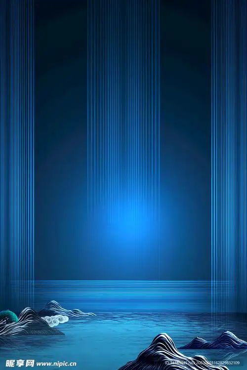 中国风蓝色系背景设计图