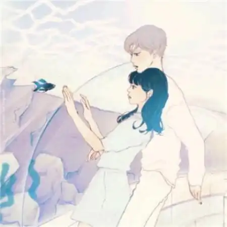 彩绘情侣头像一男一女韩国插画甜蜜情侣头