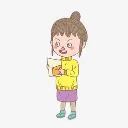 卡通手绘人物看情书女孩图片素材其他格式下载动漫人物大全