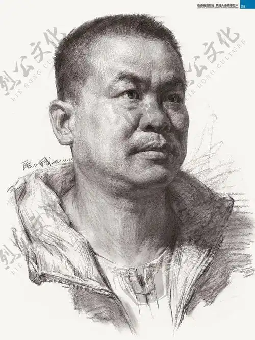 陈明钱教你画自然光头像临摹范本复杂原理简约化精准概括手法3小时高分自然光画面体系打造人物造型内形黑白灰空间节奏最强