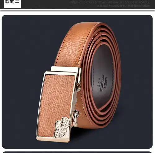 七匹狼皮带女士真皮自动扣牛皮牛仔裤带休闲百搭细腰带时尚女正品