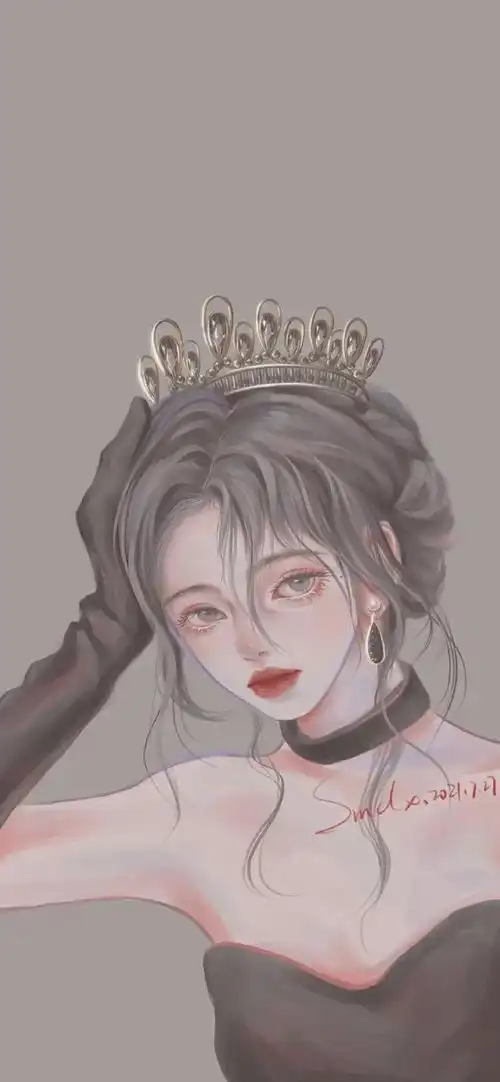 女生真人丧系头像插画壁