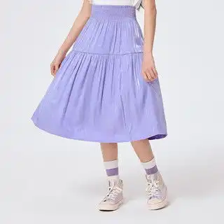 巴拉巴拉童装女童裙子半身裙春秋装中大童儿童纯棉牛仔短裙洋气复古蓝白色调00481160cm