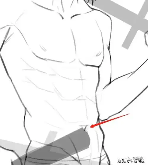 动漫人物腹肌画法教程