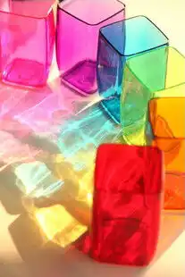 创意家居彩虹系纯色高透亮方型情侣水杯堆糖,美图壁纸兴趣社区