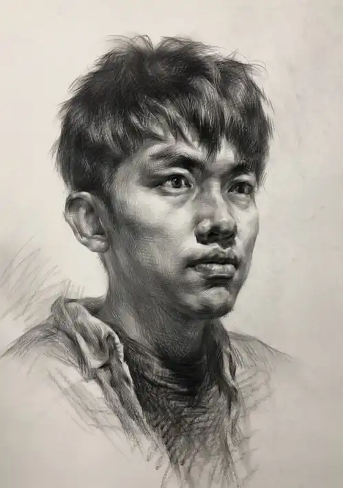 杭州美术培训画室联考素描头像的高分表现