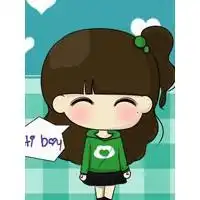 绿色系头像女可爱卡通可