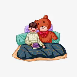 冬季取暖少年被窝手绘插画图片素材其他格式下载动漫人物大全