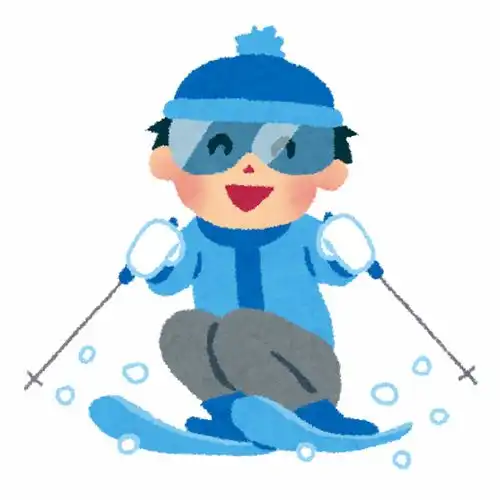 滑雪双板单板滑冰卡通插画免扣素材手绘png5插画运动比赛健身