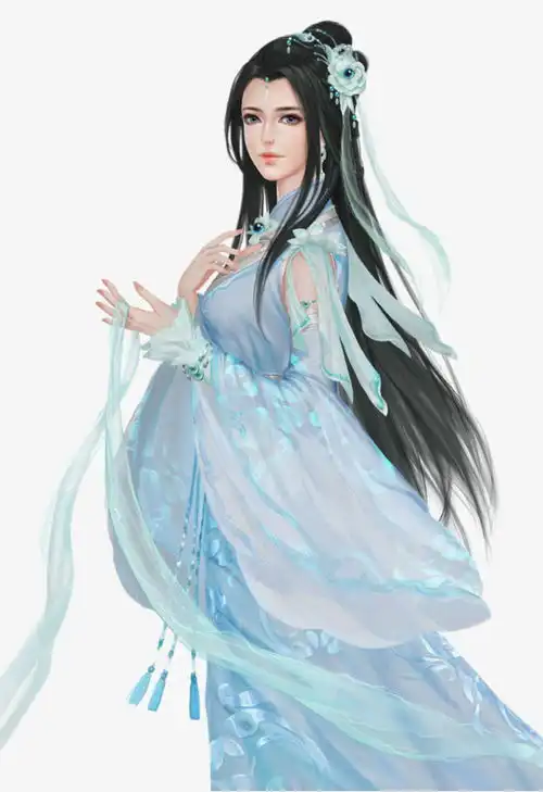 古风青衣美女手绘素材图片免费下载高清卡通手绘png千库网图片编号6702817