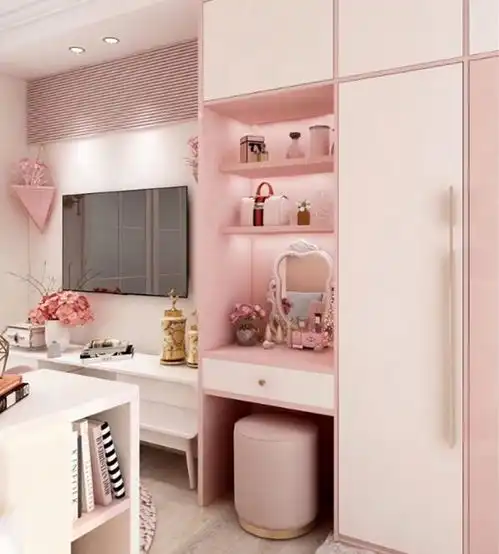 23平米小公寓装修,粉色系甜而不腻,一个梦想中温馨的家