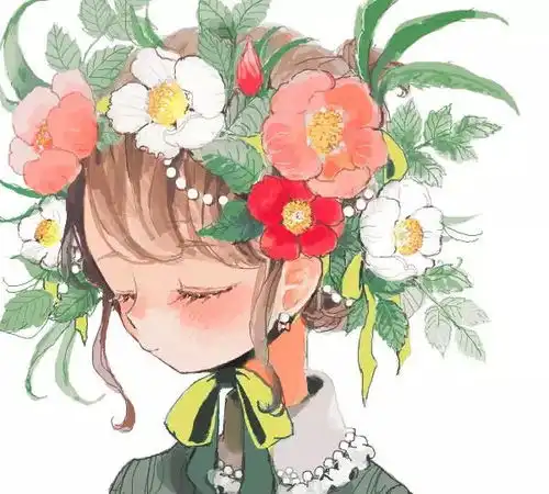 小清新治愈系的小女孩插画系列,干净而美好的画面