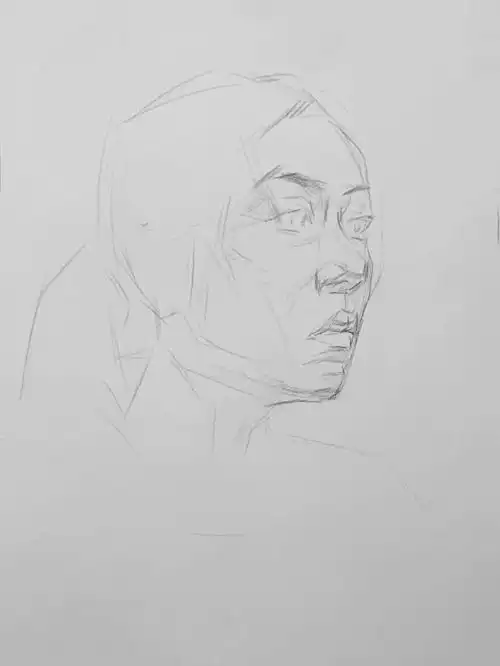 北京传奇画室还不会画素描女青年头像手把手教你,提分攻略拿去