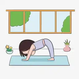 卡通手绘可爱的女孩健身瑜伽图片素材其他格式下载动漫人物大全