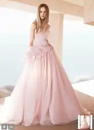 购物狂whiteverawang2012春新款正品美国代购立体花瓣婚纱