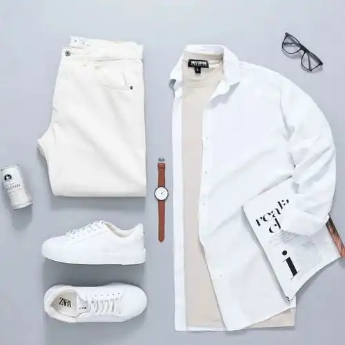 4套男生衬衫t恤搭配,很有层次感,满满的潮流帅气