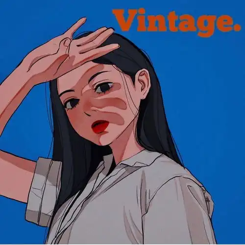 女生可爱系头像插画