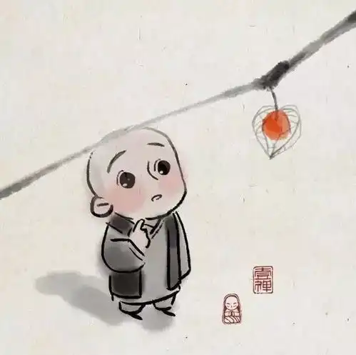 可爱的呆萌小和尚