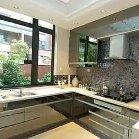 黑色厨房装修效果图,颜色系是黑色空间设计是厨房的家装风格效果图片