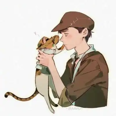 可爱头像猫系情侣抱着