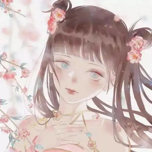 古风动漫头像世人皆唱桃之夭夭见你才知灼灼其华