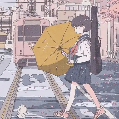 手绘插画头像我有所念人
