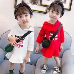 goofloron童装卫衣长款春装2019新款儿童女宝宝洋气连衣裙红色110cm蜜芽,中国领先的进口母婴限时特卖商城