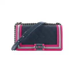 chanel香奈儿2016春夏高级成衣系列蓝粉boy包