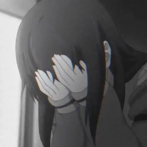 伤感动漫女头︱丧系黑白动漫女生头像