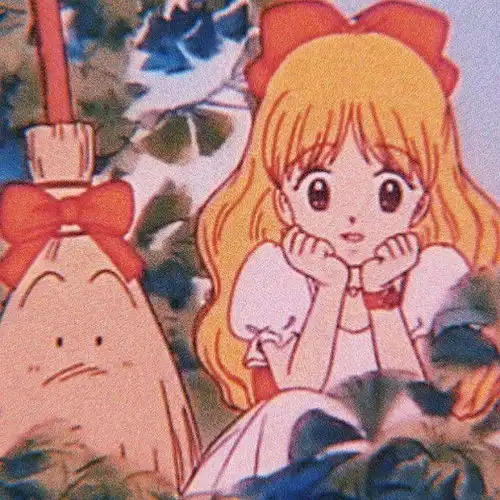 唯美橙色系动漫女生头像