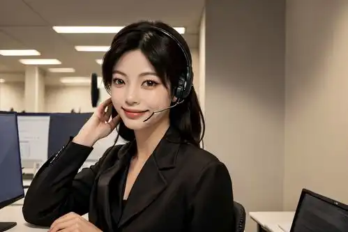 电脑女性客服人物肖像摄影图摄影图下载至来源处