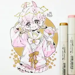 元气十足的萌系美少女,马克笔下的二次元世界