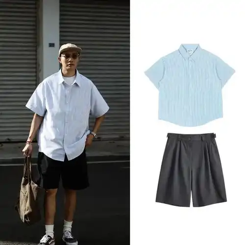 男生夏日衬衫短袖穿搭,这3套很帅气,满满的松弛感