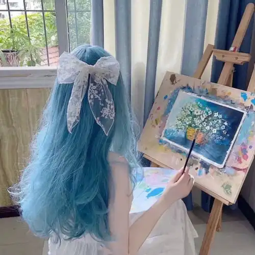 女生头像蓝色系少女蓝色