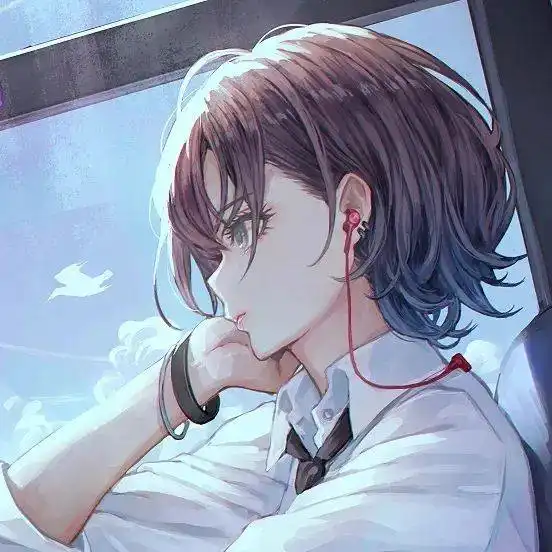 动漫女头蓝色系手绘女生头像壁纸