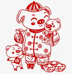 卡通手绘猪年剪纸春节图片素材其他格式下载动漫人物大全