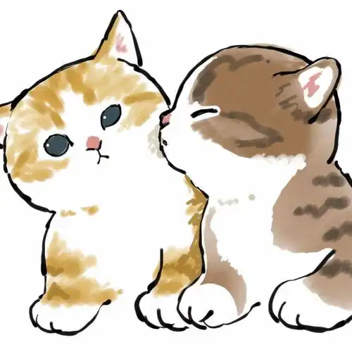 呆萌可爱的猫咪小插画