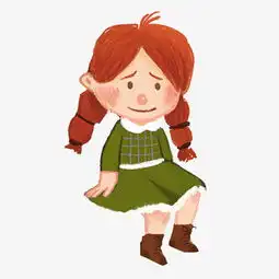 坐着的绿衣女孩png免抠图片素材其他格式下载动漫人物大全