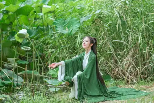 陈瑶古风荷塘写真释出着汉服戴斗笠尽显侠女气质