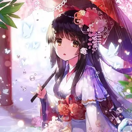 动漫女生头像回眸三生琥珀色,转身一世琉璃白