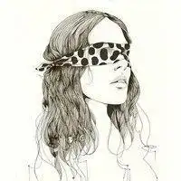 卡通素描头像图片女生素描qq头像