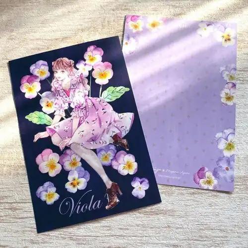 水彩插画温柔系漫画少女简笔画上色适合做手账哦