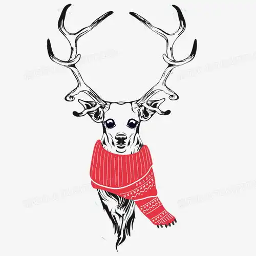 冬日里戴着红围巾的鹿免抠元素png图片素材免费下载围巾png20002000像素