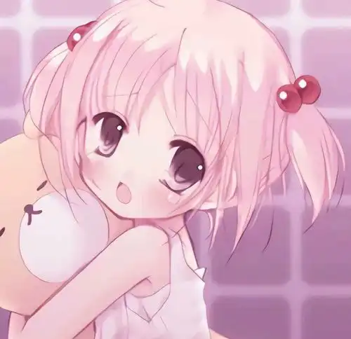 动漫可爱抱着玩偶的小女生头像