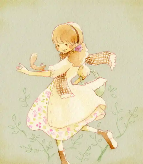 手绘插画水粉画萌系可爱