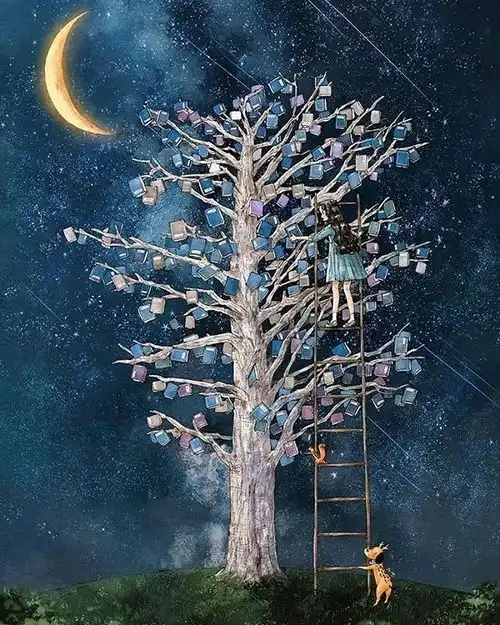 韩国插画家aeppol的森林女孩系列,是多少女生的梦想