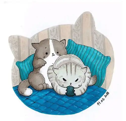 治愈系喵星人系列插画