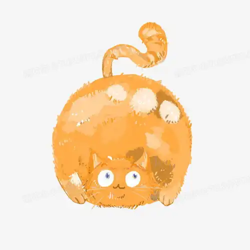 手绘可爱肥胖橘猫卡通元素png图片素材免费下载手绘png20002000像素