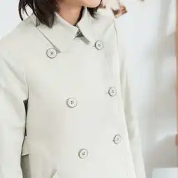 茵曼女装女士春秋新款宽松显瘦双排扣港风风衣女中长款百搭翻领外套灰蓝色s蜜芽,中国领先的进口母婴限时特卖商城