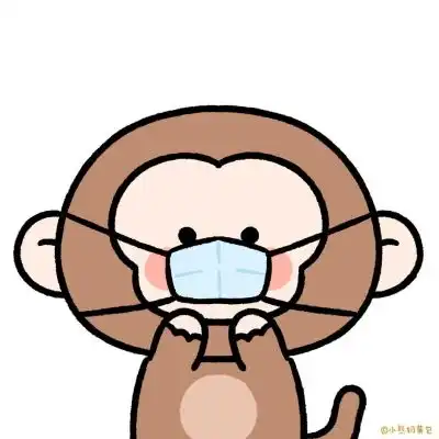 江孑戴口罩卡通动物简笔画头像